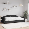 Sofa z materacem do spania, czarna, 100x200 cm, tkanina
