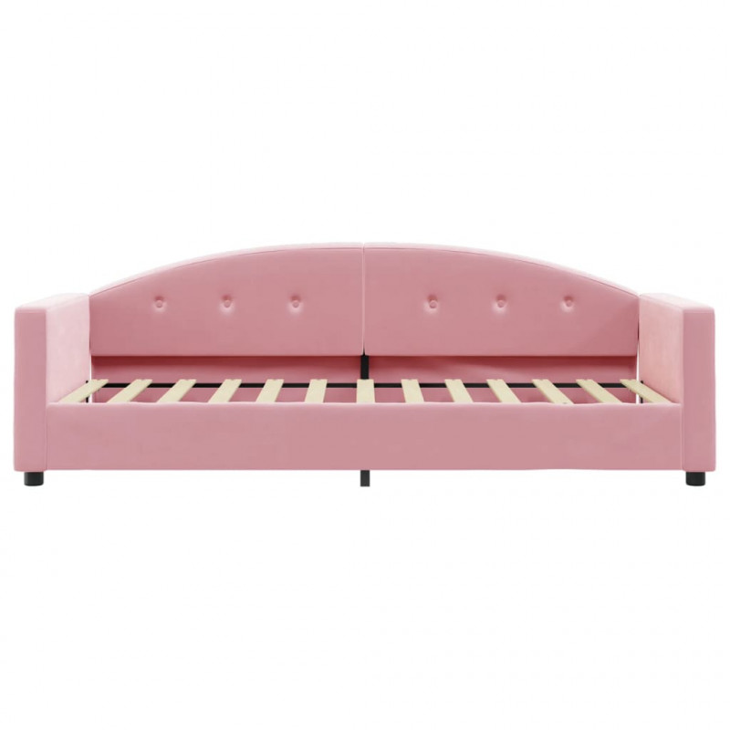 Sofa z materacem do spania, różowa, 80x200 cm, aksamit