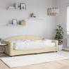 Sofa z materacem do spania, kremowa, 100x200 cm, tkanina
