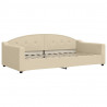 Sofa z materacem do spania, kremowa, 100x200 cm, tkanina