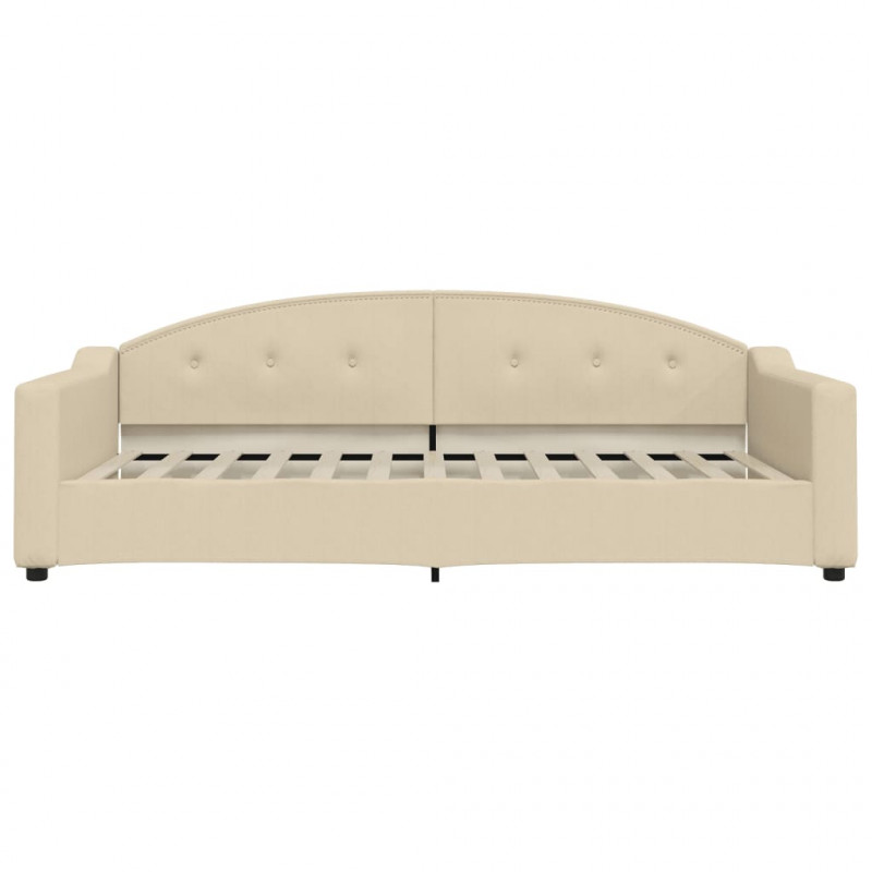 Sofa z materacem do spania, kremowa, 100x200 cm, tkanina