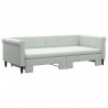 Sofa rozsuwana z materacami, jasnoszara, 90x200 cm, aksamit