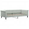 Sofa rozsuwana z materacami, jasnoszara, 90x200 cm, aksamit
