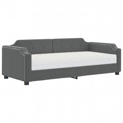 Sofa z materacem do spania, ciemnoszara, 80x200 cm, tkanina