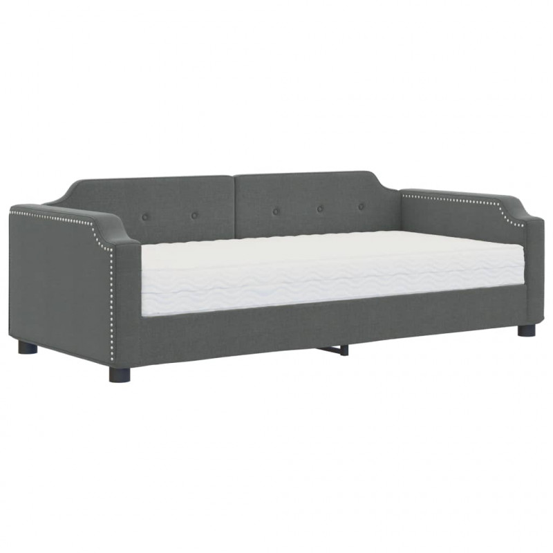 Sofa z materacem do spania, ciemnoszara, 80x200 cm, tkanina