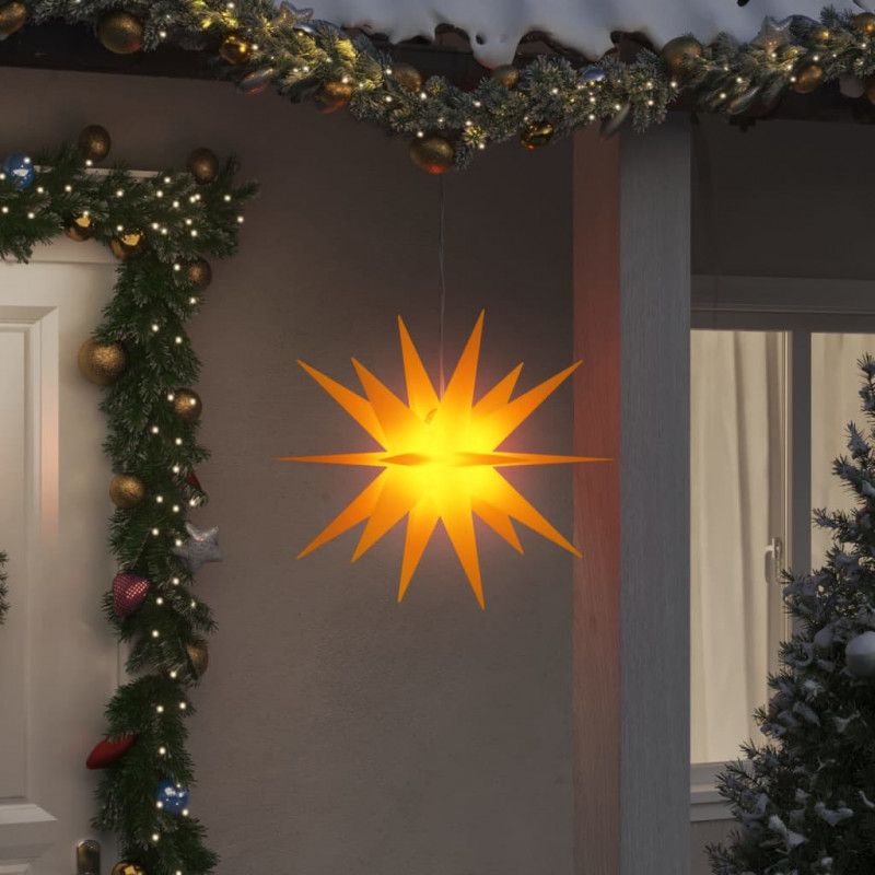 Ozdoby świetlne z LED, 3 szt., składane, żółte, 57 cm