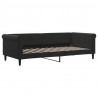 Sofa rozsuwana z szufladami, czarna, 90x200 cm, aksamit
