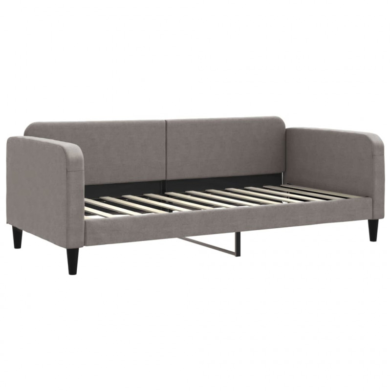 Sofa z materacem do spania, kolor taupe, 90x200 cm, tkanina