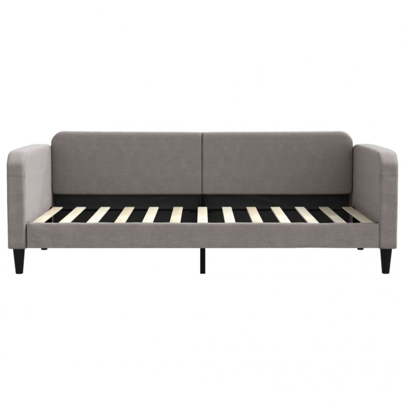 Sofa z materacem do spania, kolor taupe, 90x200 cm, tkanina