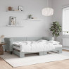 Sofa rozsuwana z materacami, jasnoszara, 80x200 cm, aksamit