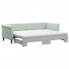 Sofa rozsuwana z materacami, jasnoszara, 80x200 cm, aksamit
