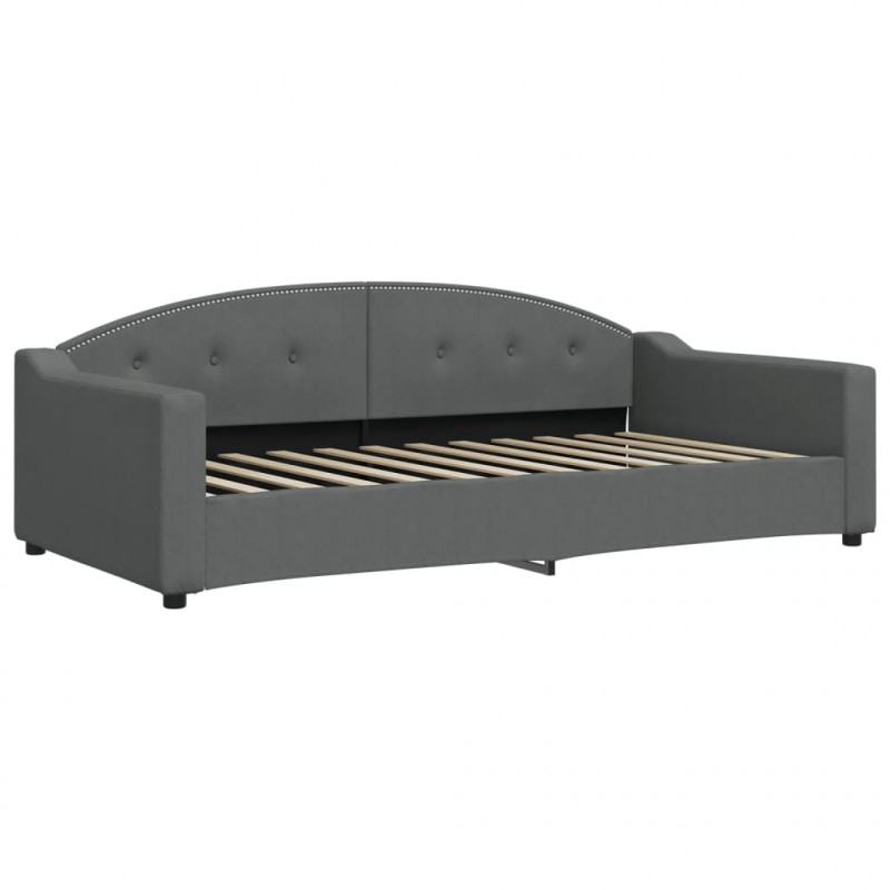 Sofa rozsuwana z materacami, ciemnoszara, 100x200 cm, tkanina