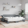 Sofa rozsuwana z materacami, jasnoszara, 90x200 cm, tkanina