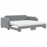 Sofa rozsuwana z materacami, jasnoszara, 90x200 cm, tkanina