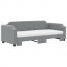 Sofa rozsuwana z materacami, jasnoszara, 90x200 cm, tkanina