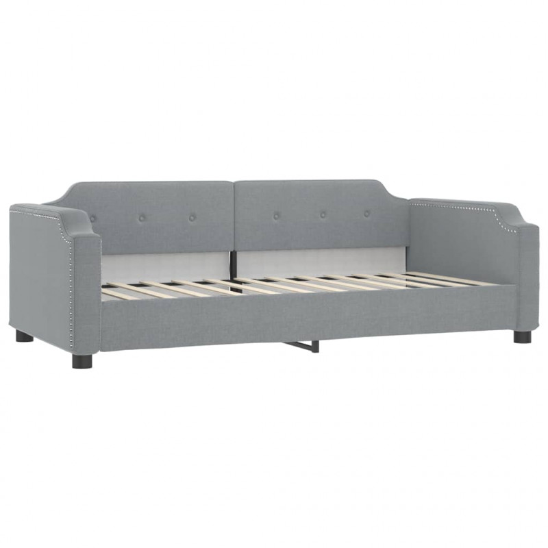 Sofa rozsuwana z materacami, jasnoszara, 90x200 cm, tkanina