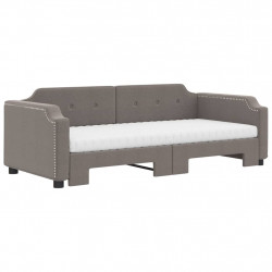 Sofa rozsuwana z materacami, kolor taupe, 80x200 cm, tkanina