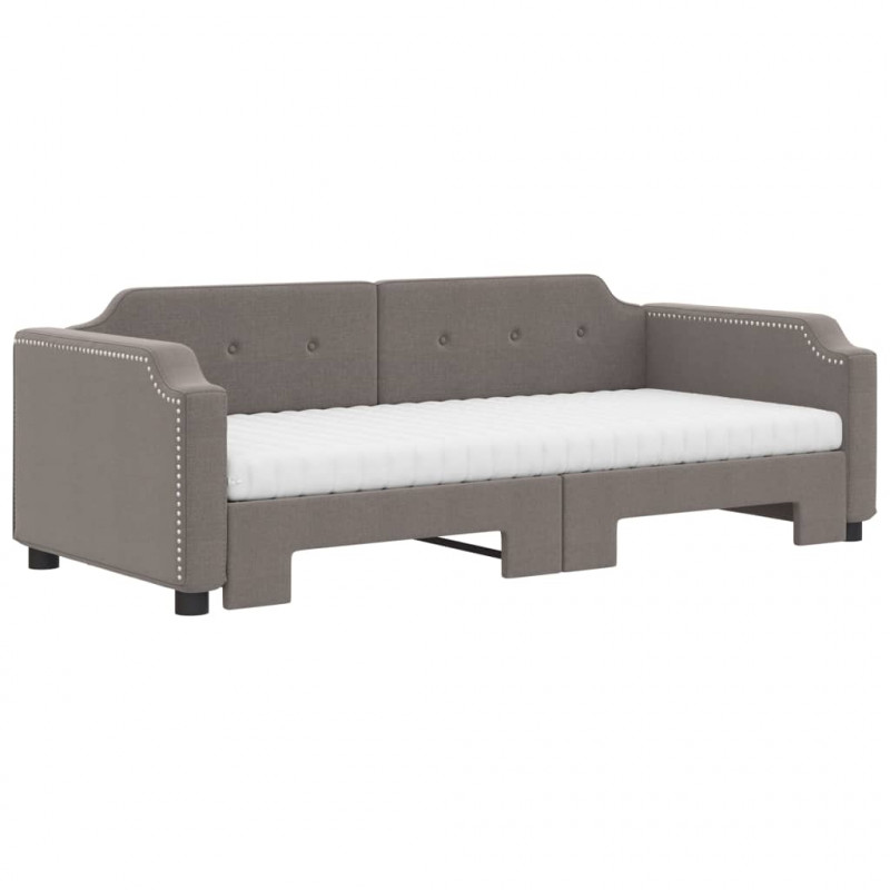 Sofa rozsuwana z materacami, kolor taupe, 80x200 cm, tkanina