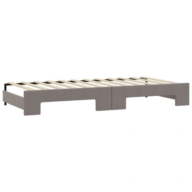 Sofa rozsuwana z materacami, kolor taupe, 80x200 cm, tkanina