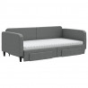 Sofa rozsuwana z szufladami, ciemnoszara, 100x200 cm, tkanina