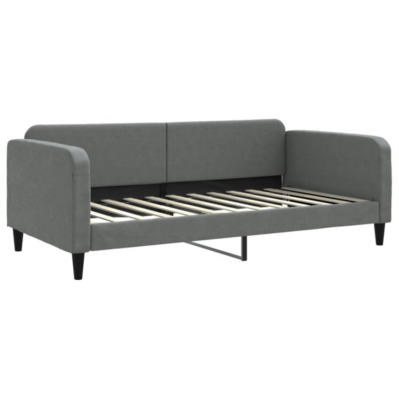Sofa rozsuwana z szufladami, ciemnoszara, 100x200 cm, tkanina