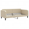 Sofa rozsuwana z szufladami, kremowa, 90x200 cm, tkanina