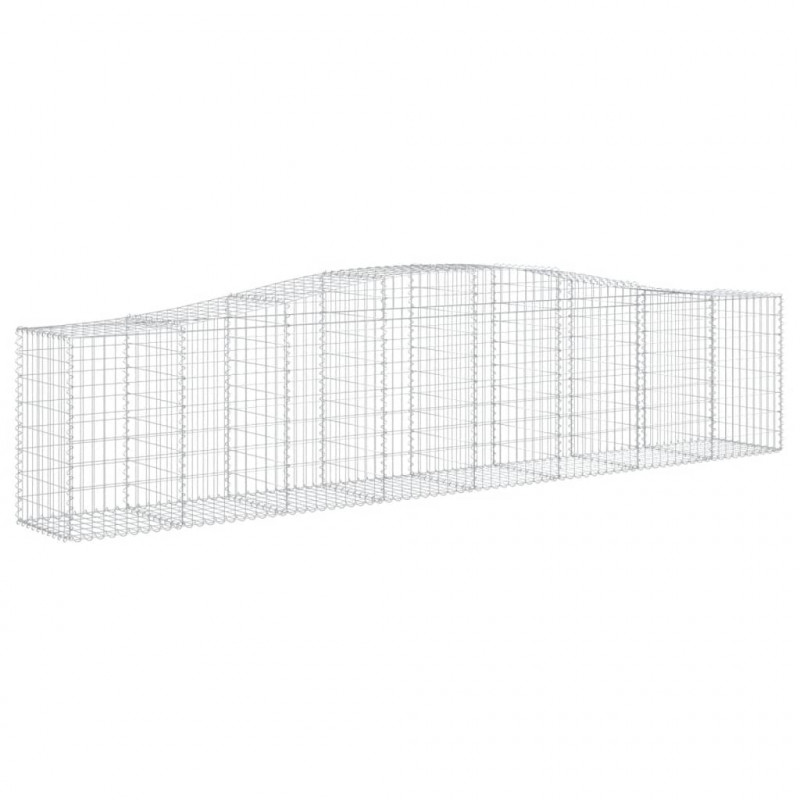 Kosze gabionowe, 2 szt, 400x50x80/100 cm, galwanizowane żelazo