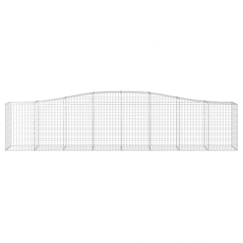 Kosze gabionowe, 2 szt, 400x50x80/100 cm, galwanizowane żelazo