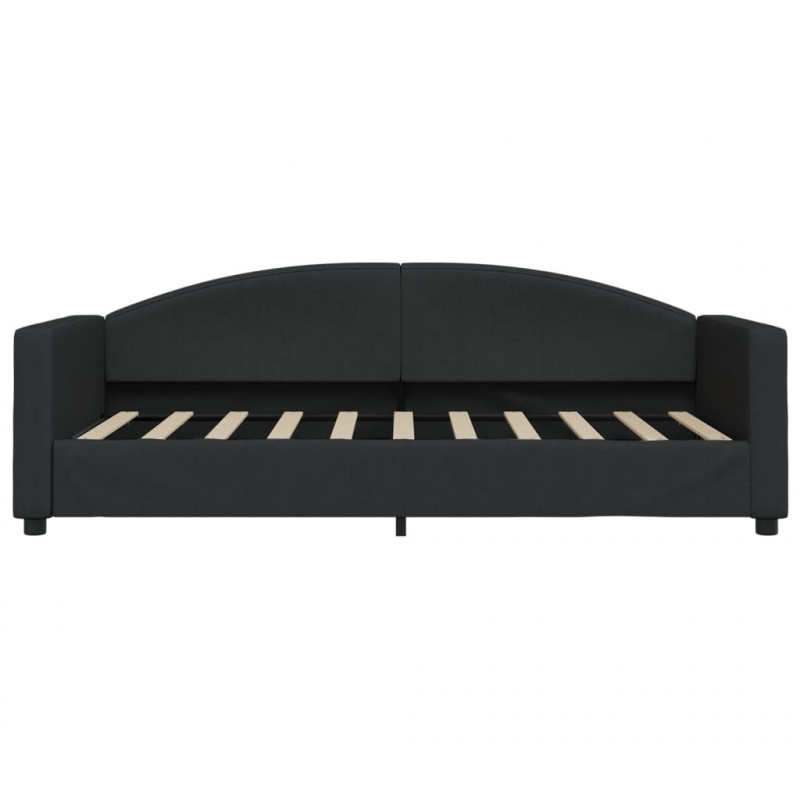 Sofa z materacem, czarna, 90x190 cm, tkanina