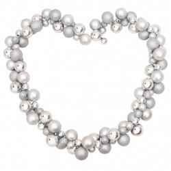 Girlanda z bombek choinkowych, srebrna, 175 cm, polistyren