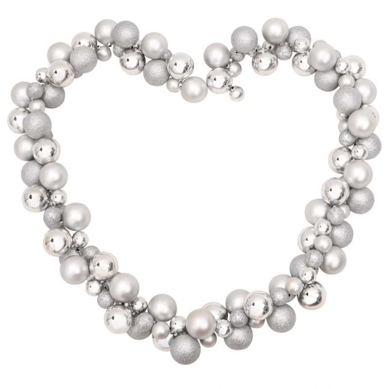 Girlanda z bombek choinkowych, srebrna, 175 cm, polistyren