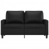 2-osobowa sofa, czarna, 120 cm, sztuczna skóra