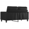 2-osobowa sofa, czarna, 120 cm, sztuczna skóra