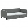 Sofa rozsuwana z szufladami, ciemnoszara, 90x190 cm, tkanina