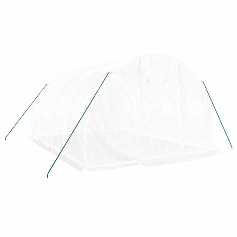 Szklarnia ze stalową ramą, biała, 12 m² 4x3x2 m