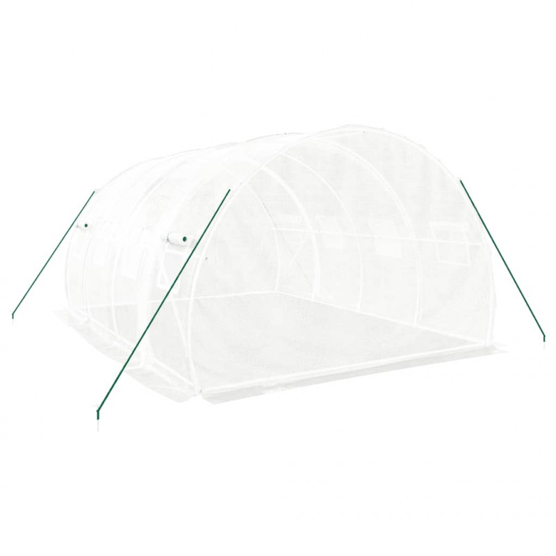 Szklarnia ze stalową ramą, biała, 12 m² 4x3x2 m