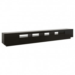 Szafka pod TV z oświetleniem LED, czarna, 300x35x40 cm