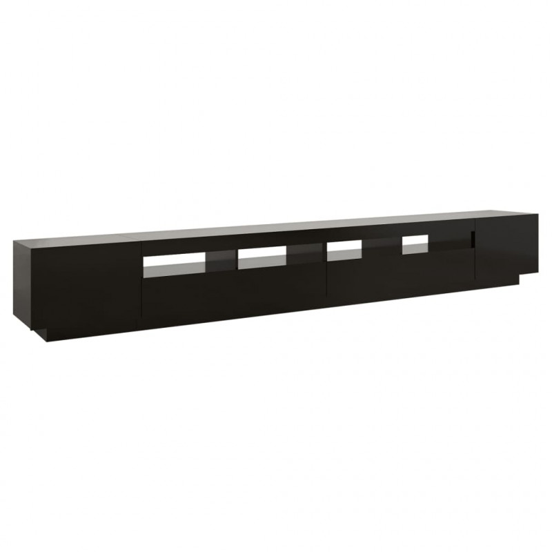 Szafka pod TV z oświetleniem LED, czarna, 300x35x40 cm