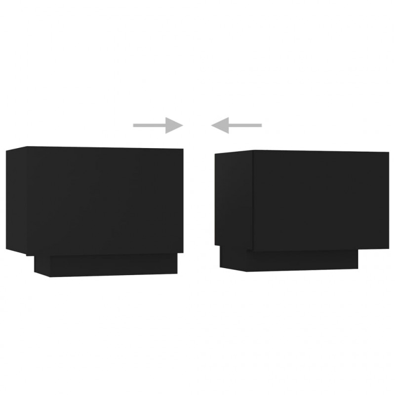 Szafka pod TV z oświetleniem LED, czarna, 300x35x40 cm