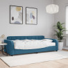Sofa z materacem do spania, niebieska, 90x200 cm, aksamit