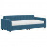 Sofa z materacem do spania, niebieska, 90x200 cm, aksamit