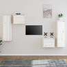 Szafki pod TV, 4 szt., białe, lite drewno sosnowe