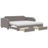 Sofa rozsuwana z szufladami, taupe, 80x200 cm, tkanina