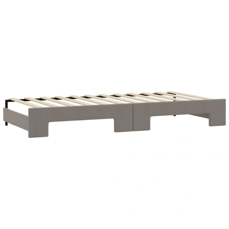 Sofa rozsuwana z szufladami, taupe, 80x200 cm, tkanina