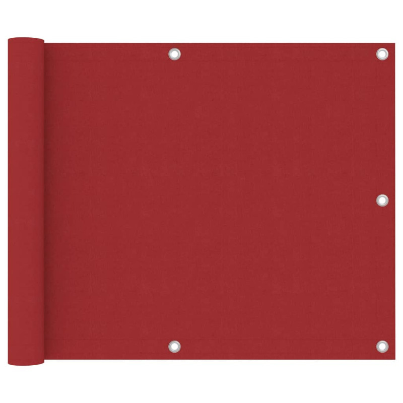 Parawan balkonowy, czerwony, 75x500 cm, tkanina Oxford