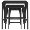 Stoliki wsuwane pod siebie, 3 szt., czarne, rattan PE