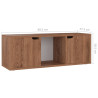 Szafka pod TV, brązowy dąb, 88,5x27,5x30,5 cm