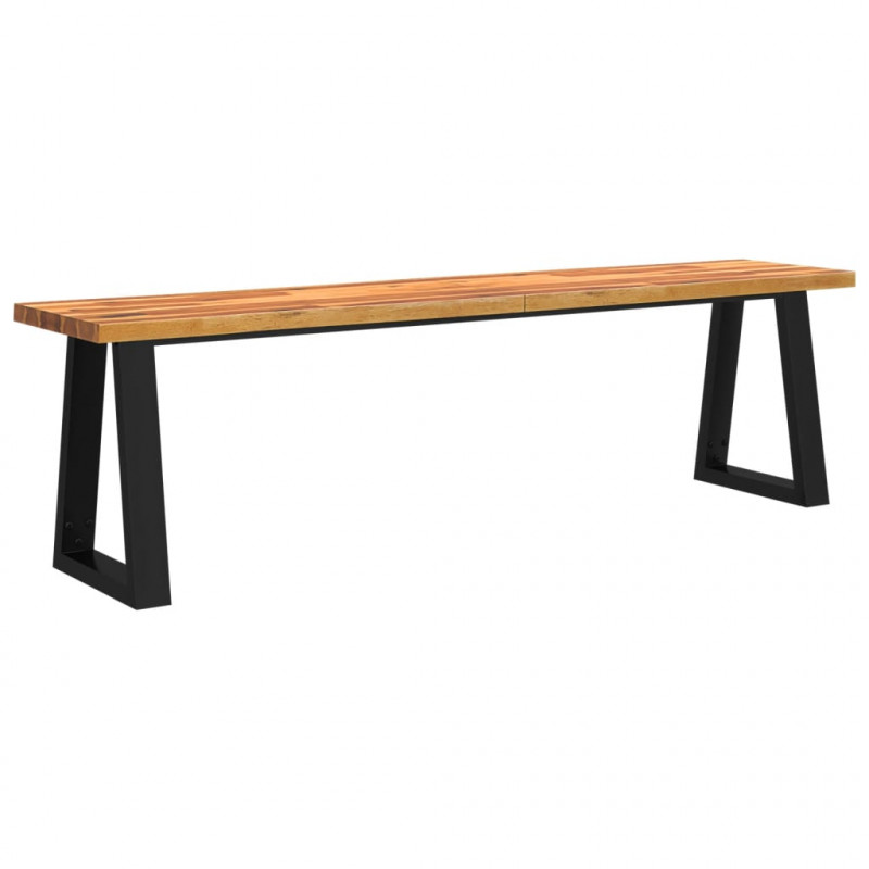 Ławka z naturalną krawędzią, 160 cm, lite drewno akacjowe