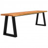 Ławka z naturalną krawędzią, 160 cm, lite drewno akacjowe