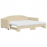 Sofa rozsuwana z materacami, kremowa, 90x200 cm, tkanina